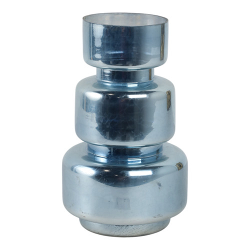 sagebrook home 10" Stacked Cylinder Glass Vase Blue Silver Wishlist Create New