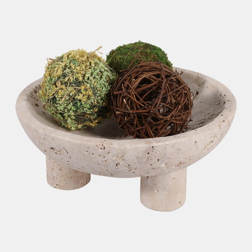 Sagebrook Home 10" Travertine Footed Bowl Tan Wishlist Create New