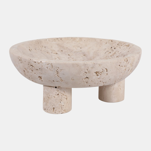 Sagebrook Home 10" Travertine Footed Bowl Tan Wishlist Create New