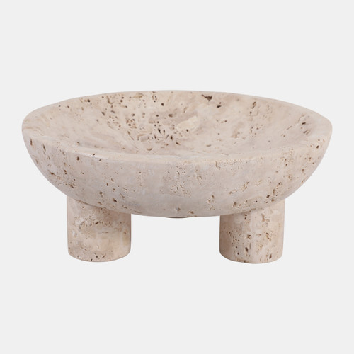 Sagebrook Home 10" Travertine Footed Bowl Tan Wishlist Create New