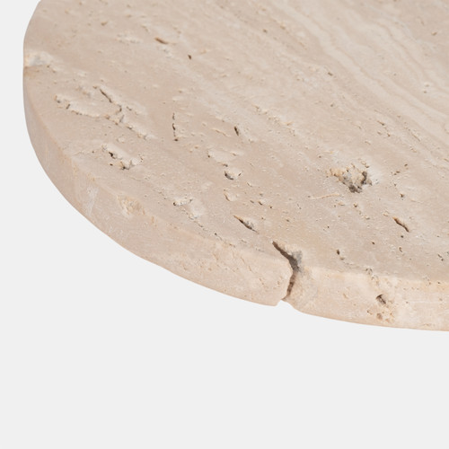 Sagebrook Home 10" Travertine Tray On Wood Ball Feet Tan Wishlist Create New