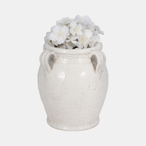 Sagebrook Home 10" Vase With Handles White Crackle Wishlist Create New
