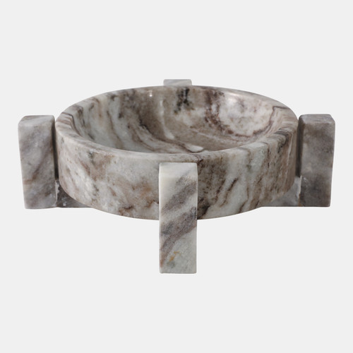 sagebrook home 10x10" Marble Bowl In Base Brown Wishlist Create New