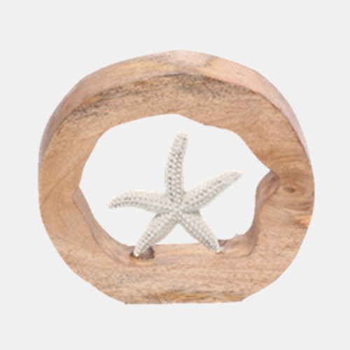 sagebrook home 10x10" Starfish In Wood Round Silver/natural Wishlist Create New