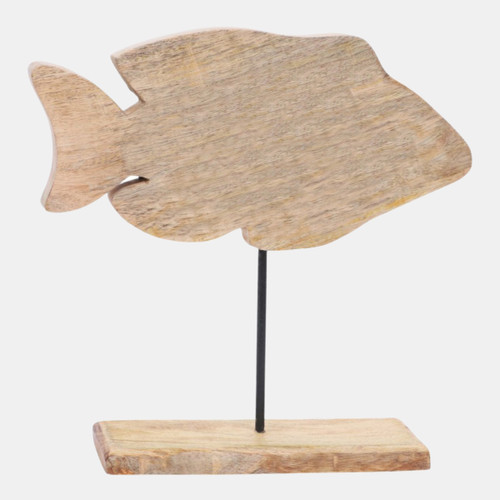 Sagebrook Home 10x10" Wood Fish On Base Blue Wishlist Create New
