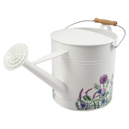 Sagebrook Home 10x20" Watering Can White W/ Purp Flower Wishlist Create New
