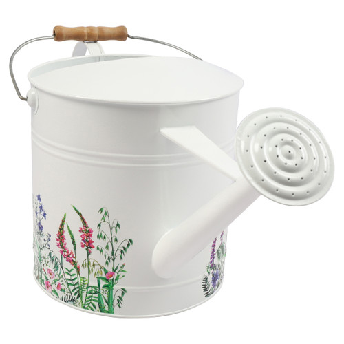 Sagebrook Home 10x20" Watering Can White W/ Purp Flower Wishlist Create New