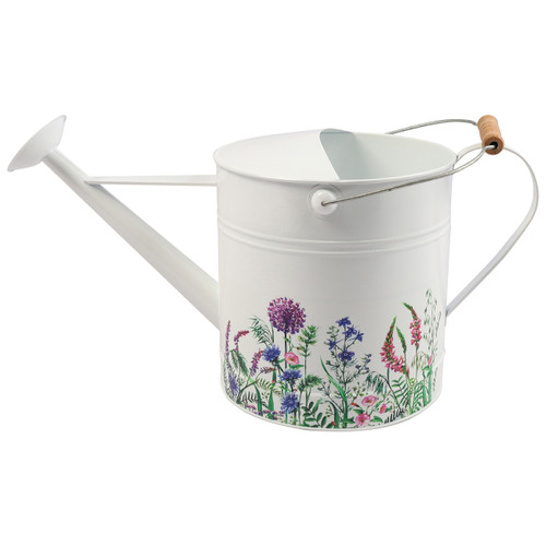 sagebrook home 10x20" Watering Can White W/ Purp Flower Wishlist Create New