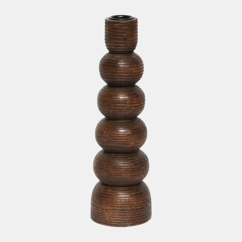sagebrook home 10x3" Ribbed Taper Holder Walnut Wishlist Create New