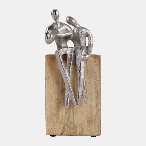 sagebrook home 10x4" Couple On Wood Base Silver/natural Wishlist Create New