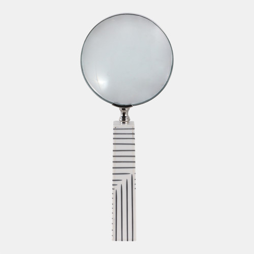 Sagebrook Home 10x4" Lines Handle Magnifying Glass White/ Black Wishlist Create New