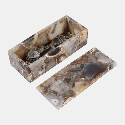 Sagebrook Home 10x4" Long Agate Box Multi Wishlist Create New
