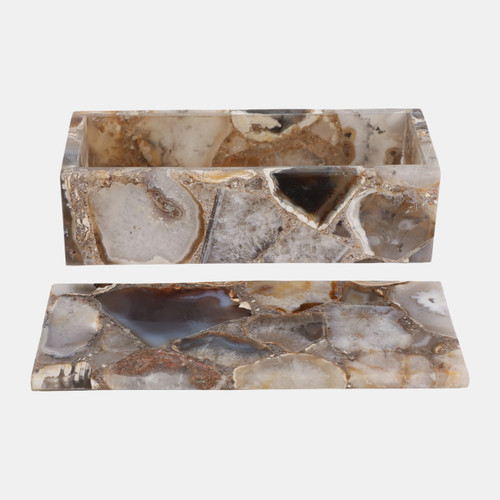 Sagebrook Home 10x4" Long Agate Box Multi Wishlist Create New