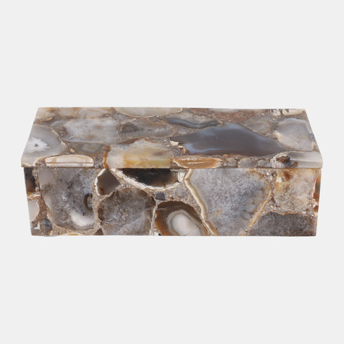 sagebrook home 10x4" Long Agate Box Multi Wishlist Create New