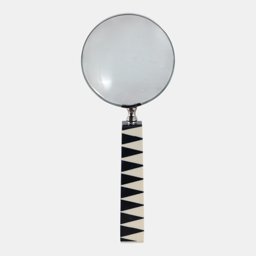 Sagebrook Home 10x4" Sharp Lines Magnifying Glass Blue/white Wishlist Create New