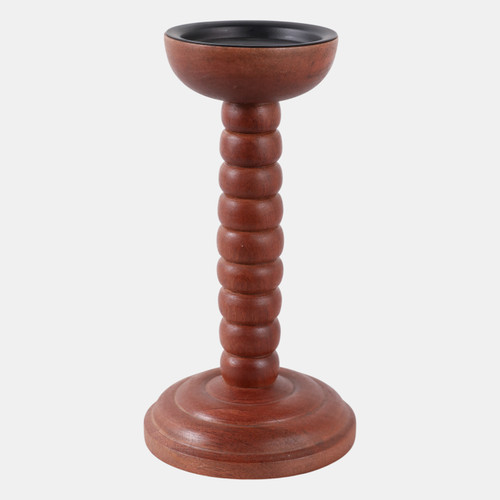 sagebrook home 10x5" Stacked Pillar & Taper Holder Walnut Wishlist Create New