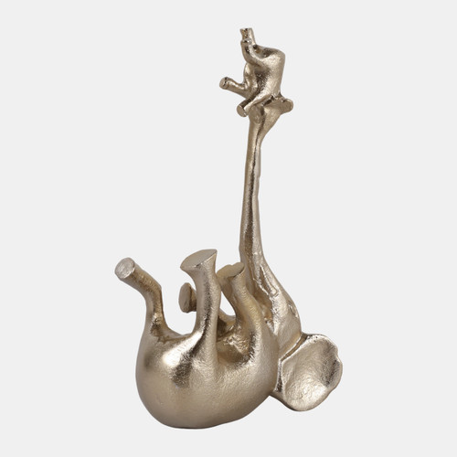 Sagebrook Home 10x6" Baby & Parent Elephants Playing Gold Wishlist Create New