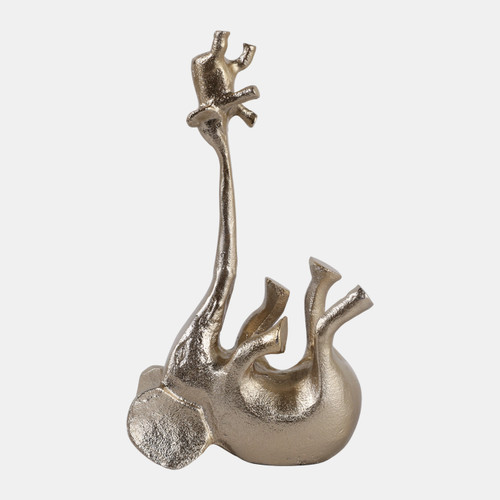 Sagebrook Home 10x6" Baby & Parent Elephants Playing Gold Wishlist Create New