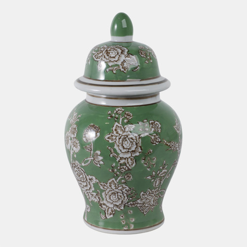 Sagebrook Home 10x6" Bird & Flower Temple Jar Green/brown Wishlist Create New