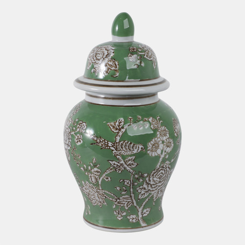 Sagebrook Home 10x6" Bird & Flower Temple Jar Green/brown Wishlist Create New