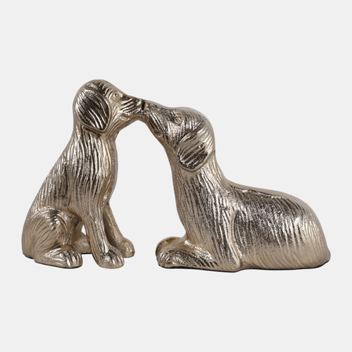sagebrook home 10x6" Kissing Dogs Gold Wishlist Create New