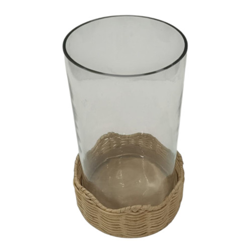 Sagebrook Home 10x6" Raffia Scallop Base Hurricane Natural Wishlist Create New