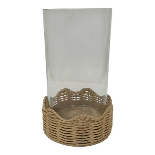 sagebrook home 10x6" Raffia Scallop Base Hurricane Natural Wishlist Create New