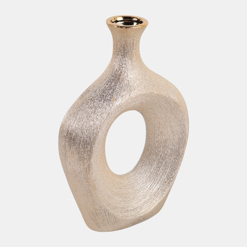 Sagebrook Home 10x7" Beaded Oval Cut Out Vase Champagne Wishlist Create New