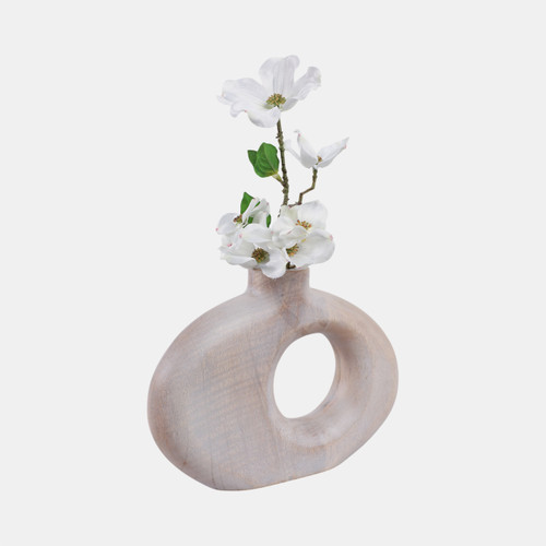 Sagebrook Home 10x7" Cut-out Wood Vase Whitewash Wishlist Create New