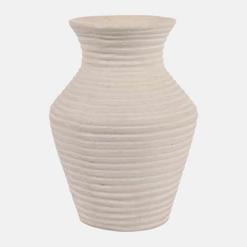 Sagebrook Home 10x7" Paper Mache Ribbed Vase Ivory Wishlist Create New