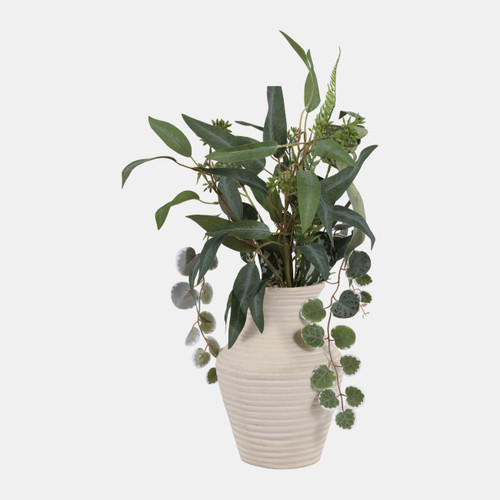 Sagebrook Home 10x7" Paper Mache Ribbed Vase Ivory Wishlist Create New