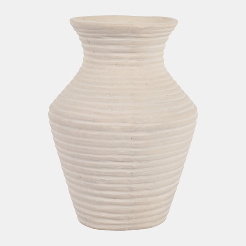 Sagebrook Home 10x7" Paper Mache Ribbed Vase Ivory Wishlist Create New