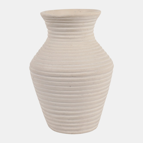 sagebrook home 10x7" Paper Mache Ribbed Vase Ivory Wishlist Create New