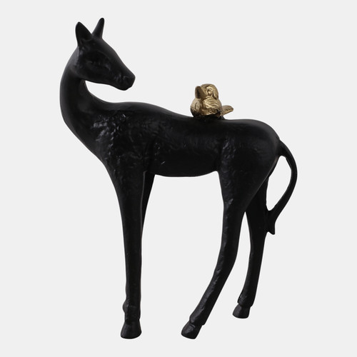 sagebrook home 10x8" Bird Perched On Horses Back Black/ Gold Wishlist Create New