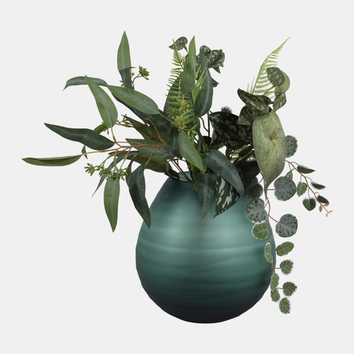 Sagebrook Home 10x8" Etched Glass Vase Blue Wishlist Create New