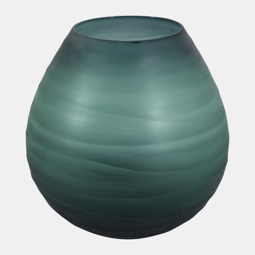 Sagebrook Home 10x8" Etched Glass Vase Blue Wishlist Create New