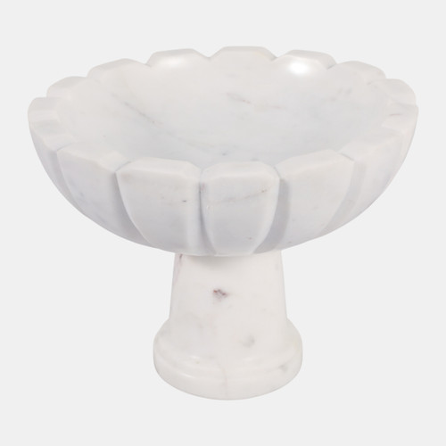 Sagebrook Home 10x8" Marble Petal Bowl On Pedestal White Wishlist Create New