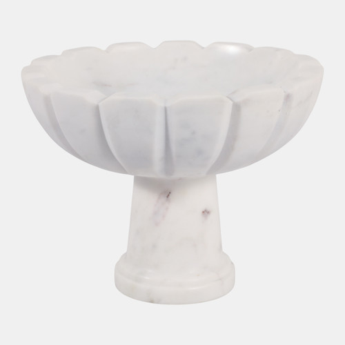 Sagebrook Home 10x8" Marble Petal Bowl On Pedestal White Wishlist Create New