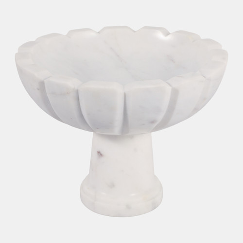 sagebrook home 10x8" Marble Petal Bowl On Pedestal White Wishlist Create New