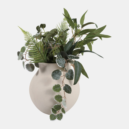 Sagebrook Home 10x9" Paper Mache Jug W/ Rattan Handle Ivory Wishlist Create New