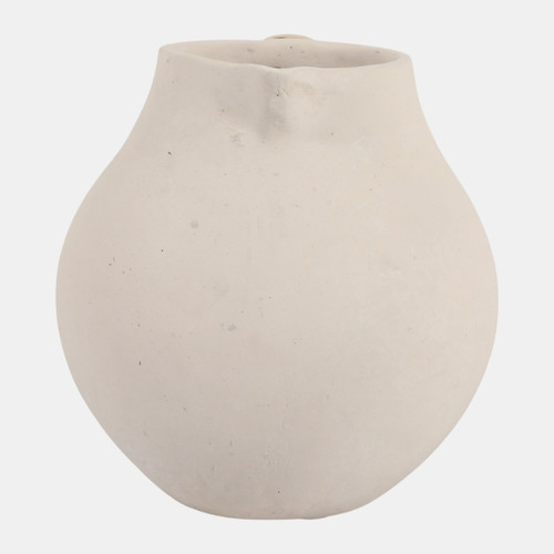 Sagebrook Home 10x9" Paper Mache Jug W/ Rattan Handle Ivory Wishlist Create New