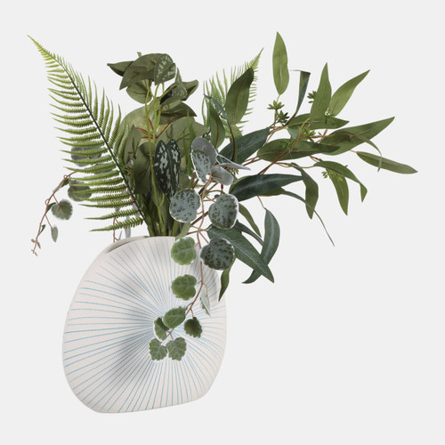 Sagebrook Home 10x9" Round Dotted Shell Vase White/light Blue Wishlist Create New