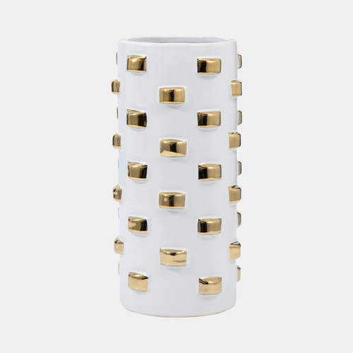 Sagebrook Home 11" Cylinder Vase White/gold Wishlist Create New
