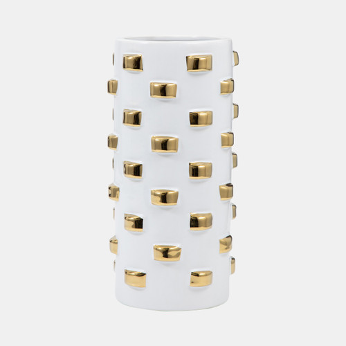 Sagebrook Home 11" Cylinder Vase White/gold Wishlist Create New