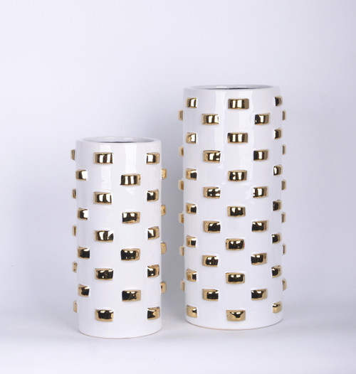 sagebrook home 11" Cylinder Vase White/gold Wishlist Create New