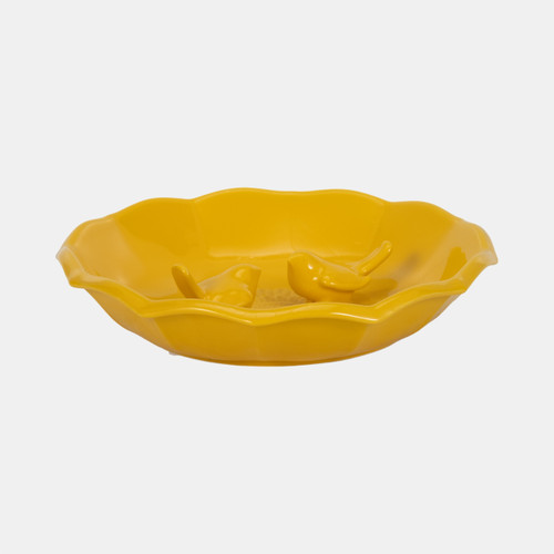 Sagebrook Home 11" Flower Bird Bath Yellow Wishlist Create New