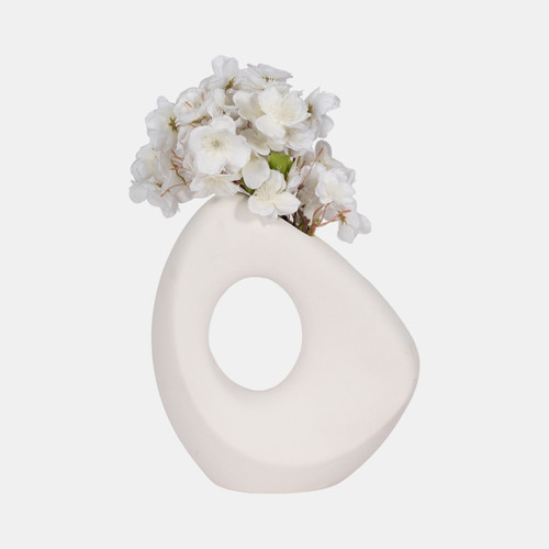 Sagebrook Home 11" Lopsided Open Cut Out Vase Sand Texture White Wishlist Create New