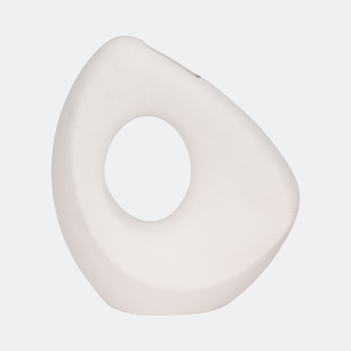 sagebrook home 11" Lopsided Open Cut Out Vase Sand Texture White Wishlist Create New