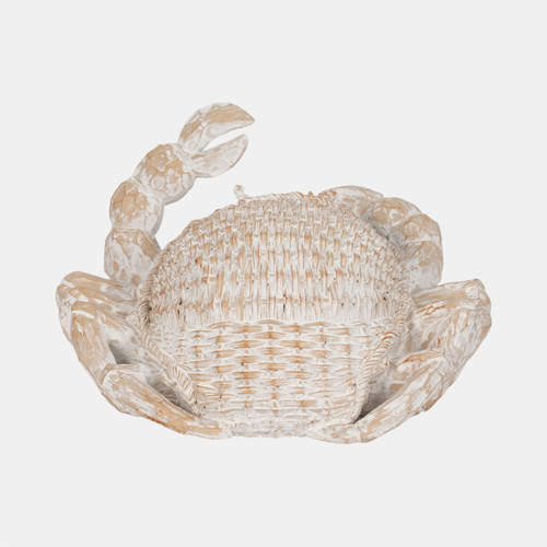 Sagebrook Home 11" Resin Wicker Crab White Wishlist Create New