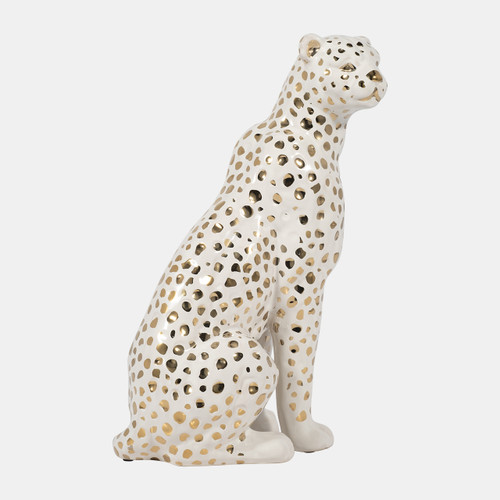 Sagebrook Home 11" Sitting Leopard White/gold Wishlist Create New